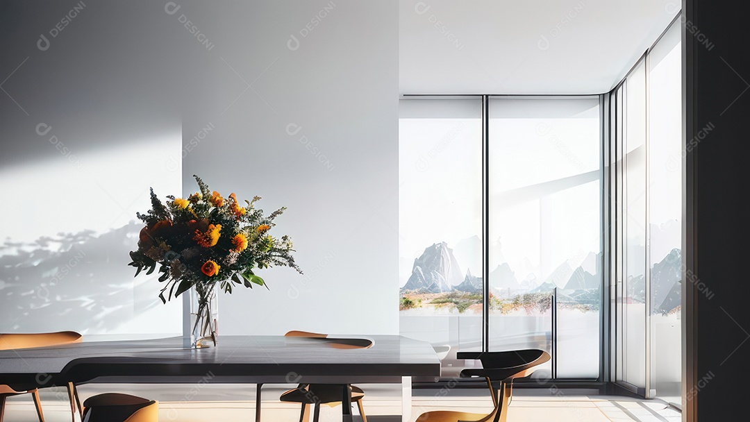 Interior de uma casa bonita e decorada.