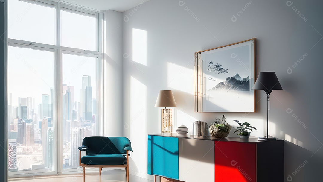 Interior de uma casa bonita e decorada.