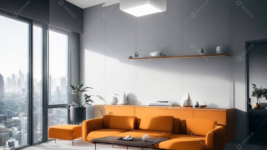 Interior de uma casa bonita e decorada.