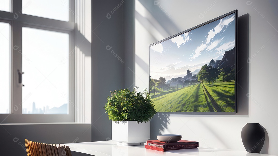 Interior de uma casa bonita e decorada.