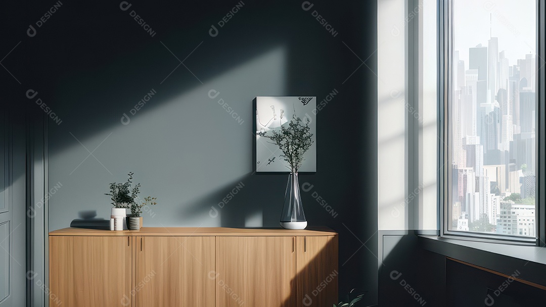 Interior de uma casa bonita e decorada.