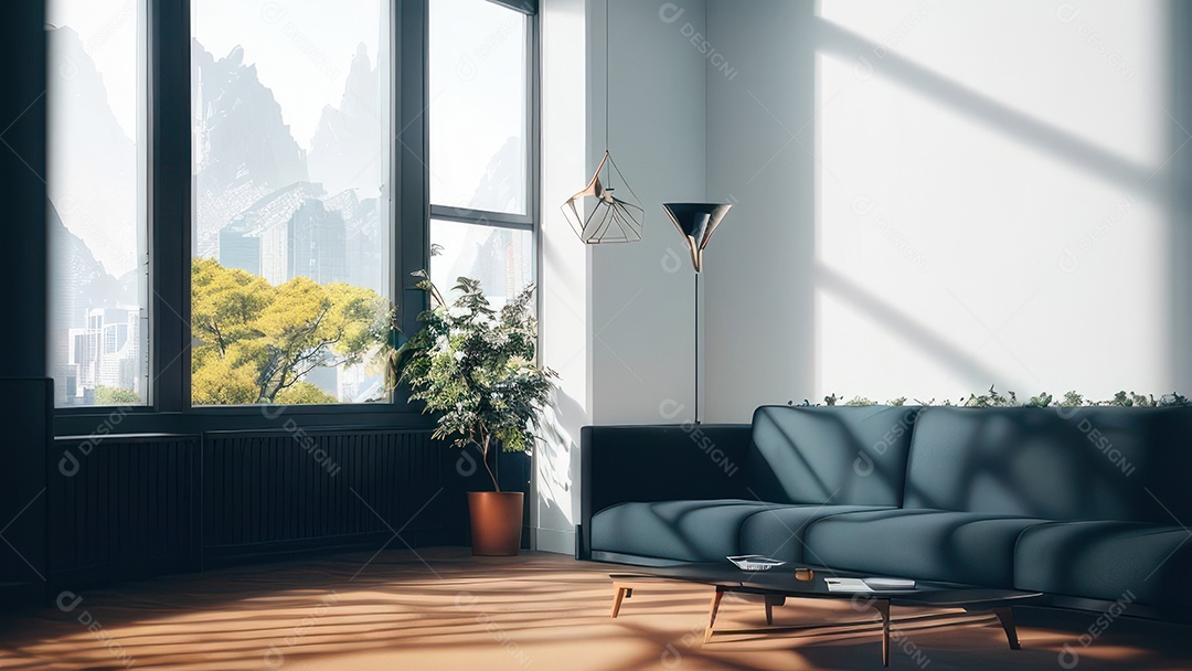 Interior de uma casa bonita e decorada.