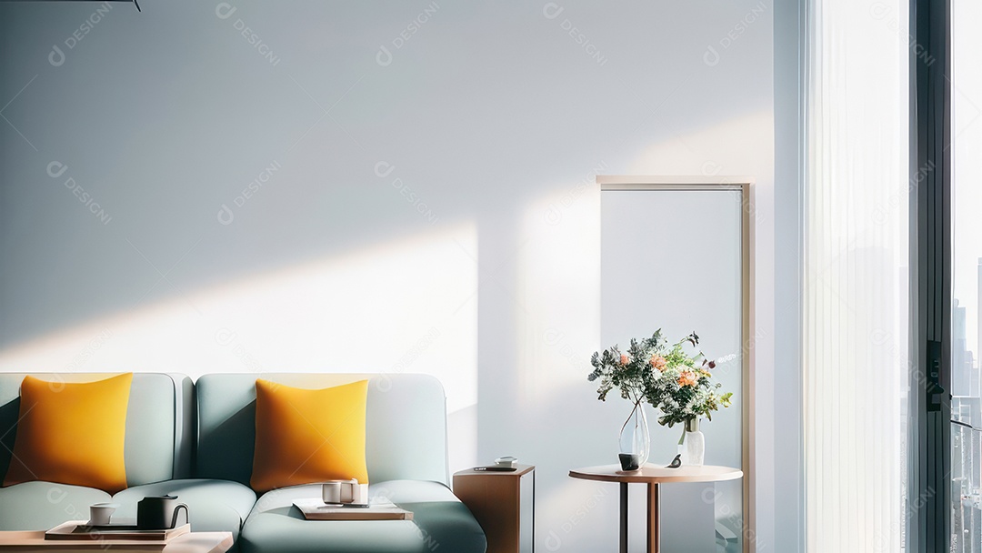 Interior de uma casa bonita e decorada.