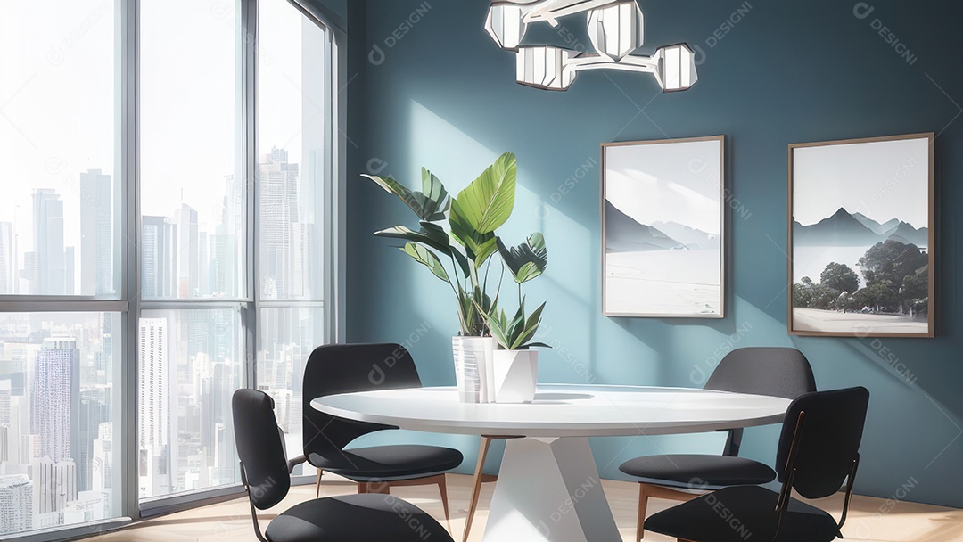 Interior de uma casa bonita e decorada.