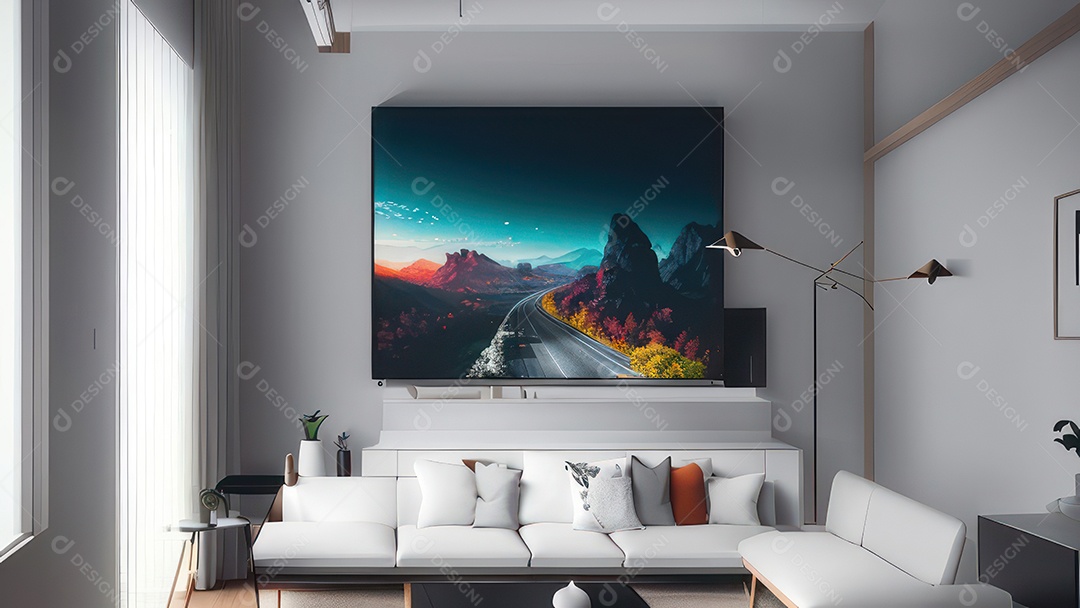 Interior de uma casa bonita e decorada.