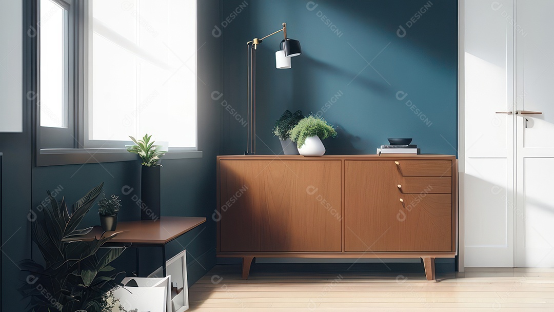 Interior de uma casa bonita e decorada.