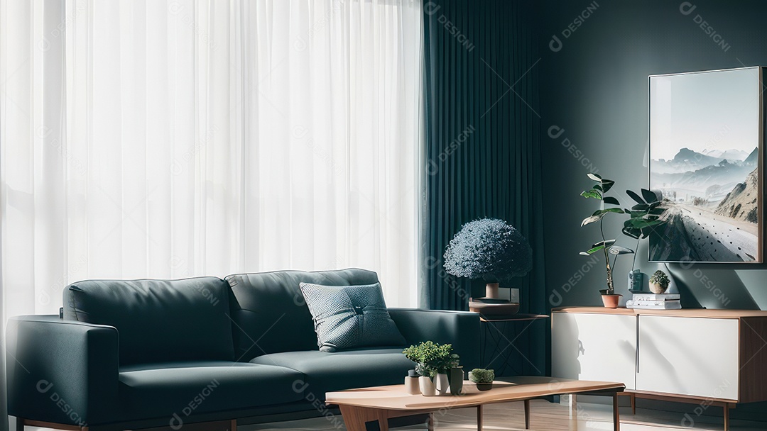 Interior de uma casa bonita e decorada.