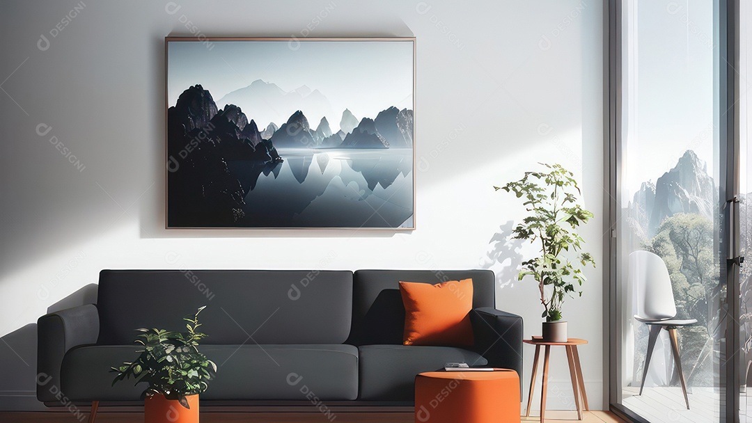 Interior de uma casa bonita e decorada.