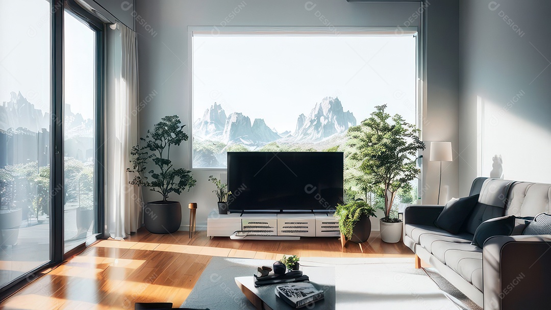 Interior de uma casa bonita e decorada.