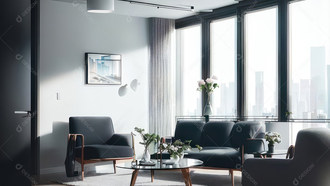 Interior de uma casa bonita e decorada.