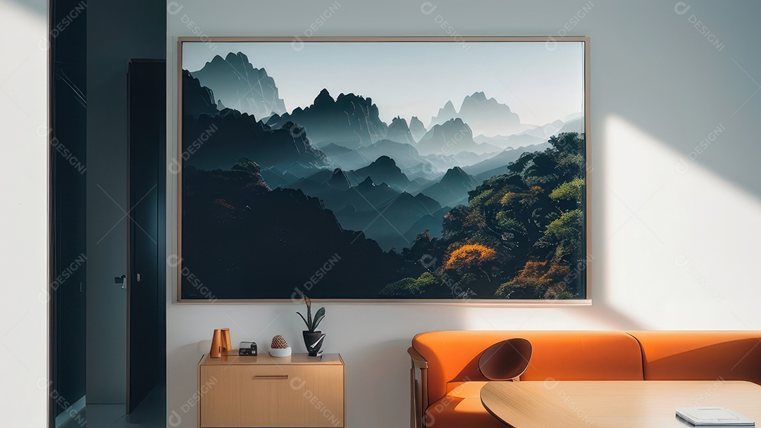 Interior de uma casa bonita e decorada.