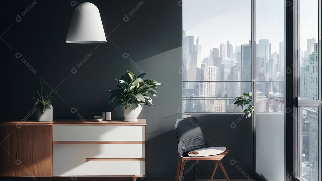 Interior de uma casa bonita e decorada.