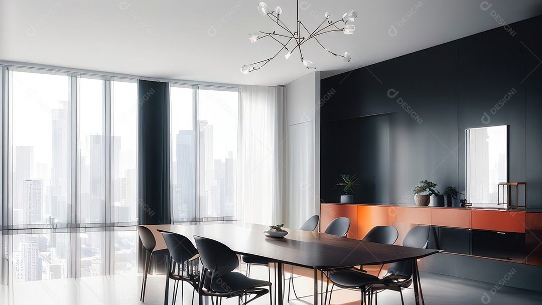 Interior de uma casa bonita e decorada.