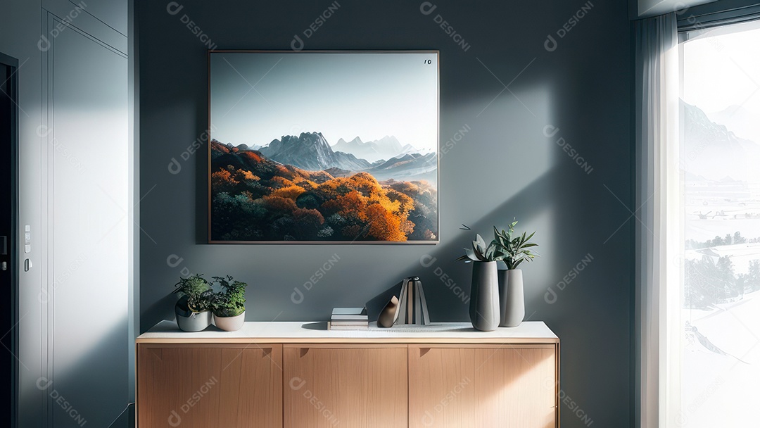 Interior de uma casa bonita e decorada.