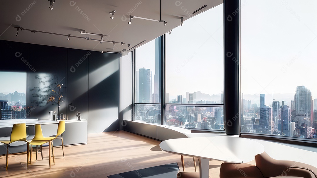 Interior de uma casa bonita e decorada.