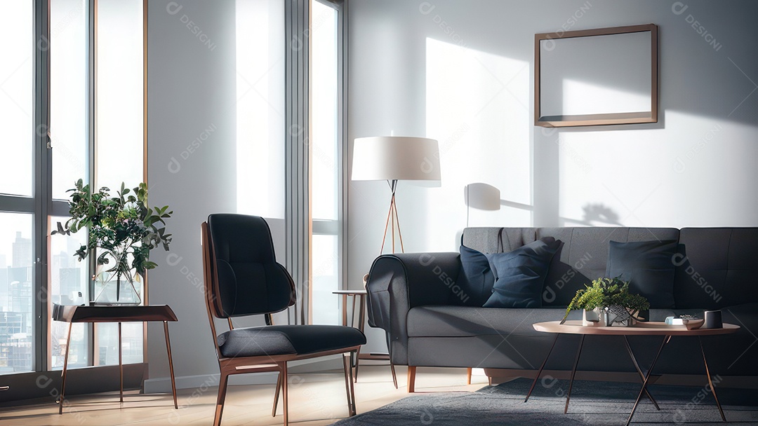 Interior de uma casa bonita e decorada.