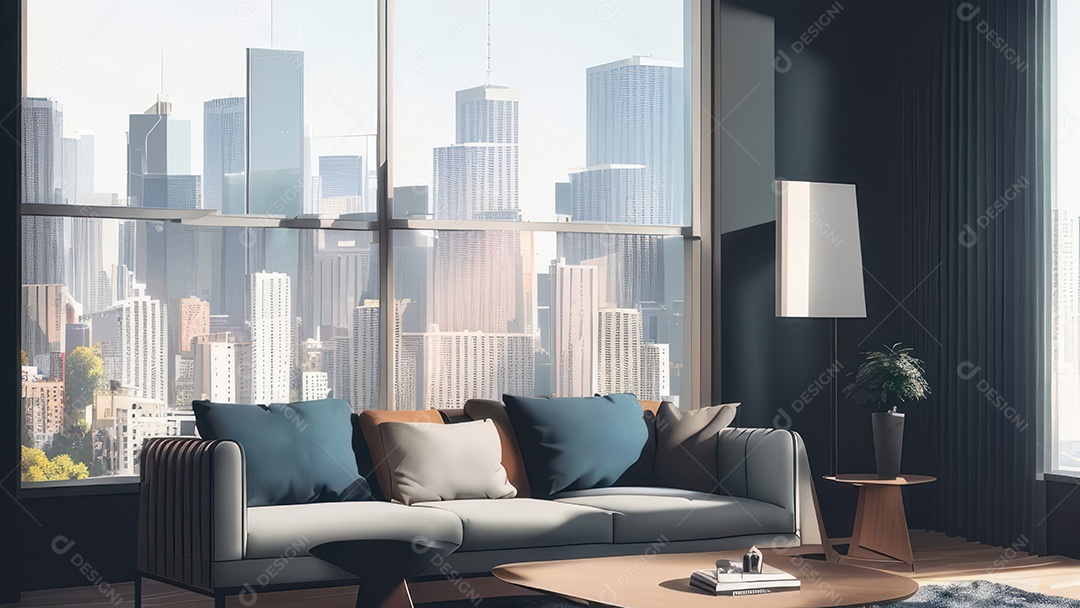 Interior de uma casa bonita e decorada.