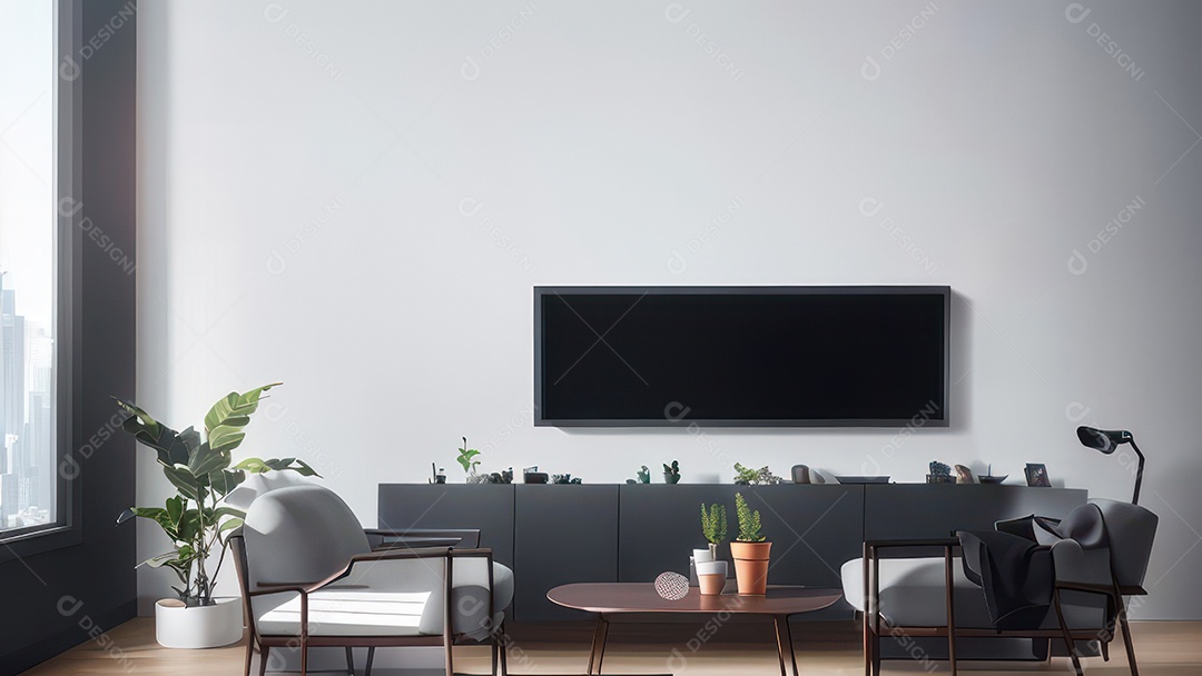 Interior de uma casa bonita e decorada.