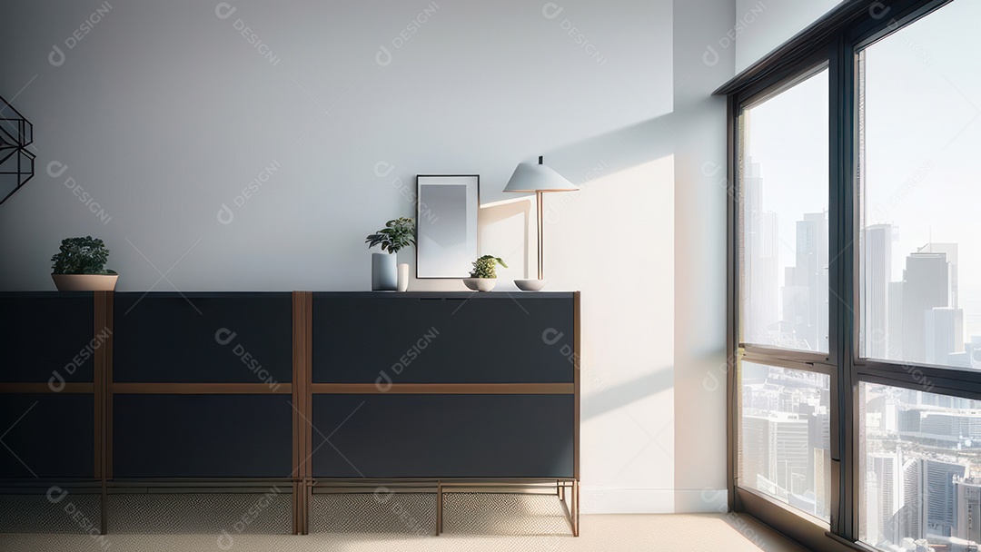 Interior de uma casa bonita e decorada.