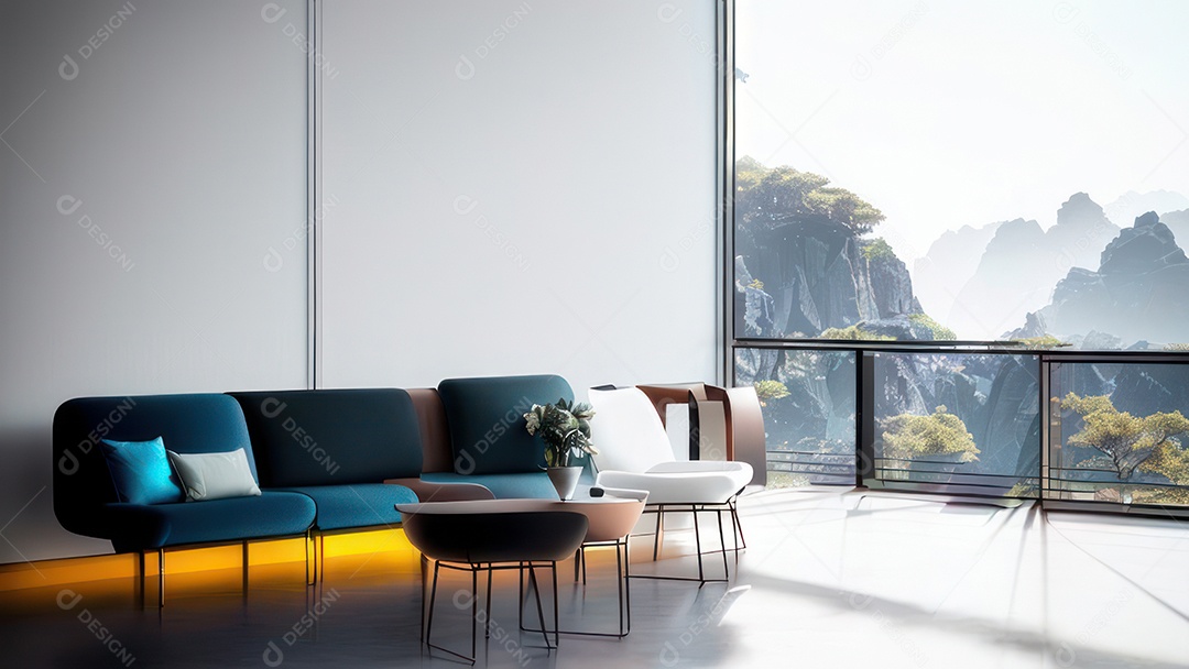 Interior de uma casa bonita e decorada.