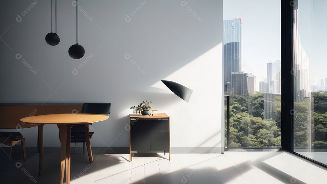 Interior de uma casa bonita e decorada.