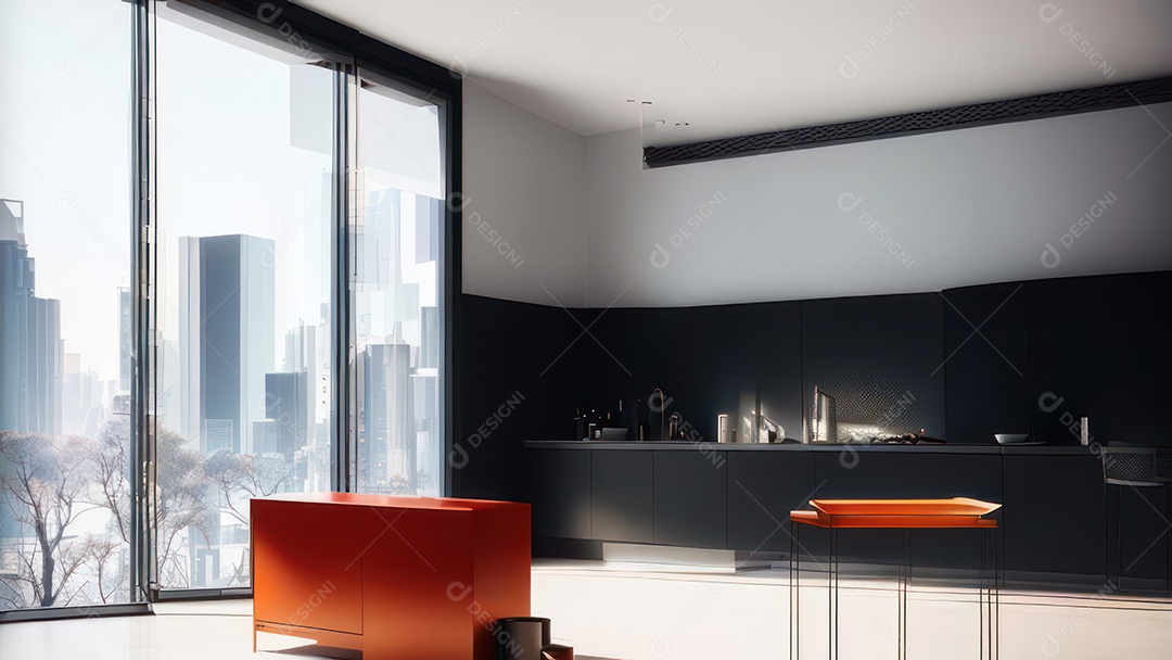 Interior de uma casa bonita e decorada.