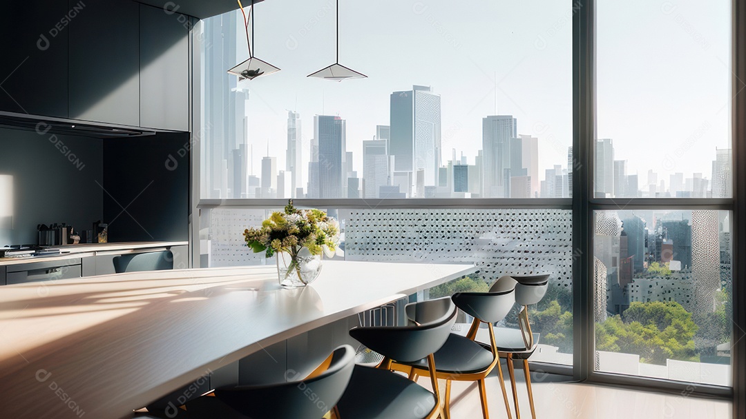 Interior de uma casa bonita e decorada.