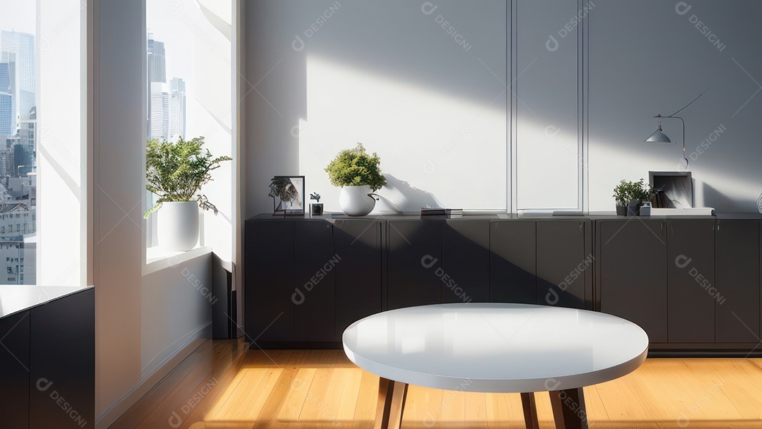 Interior de uma casa bonita e decorada.