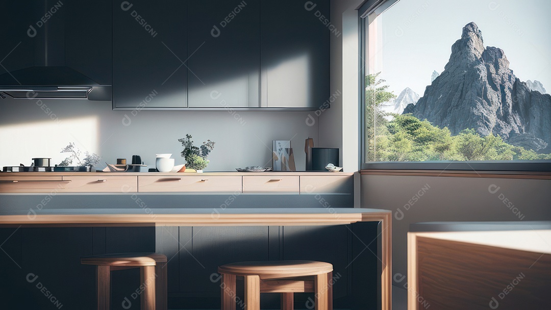 Interior de uma casa bonita e decorada.