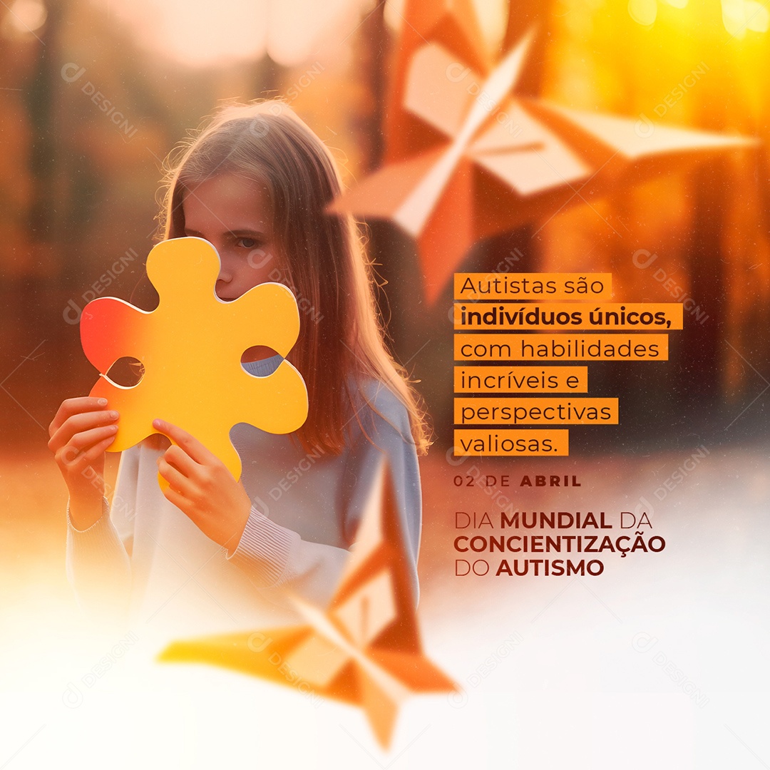 Dia Mundial da Conscientização do Autismo 2 De Abril Social Media PSD Editável