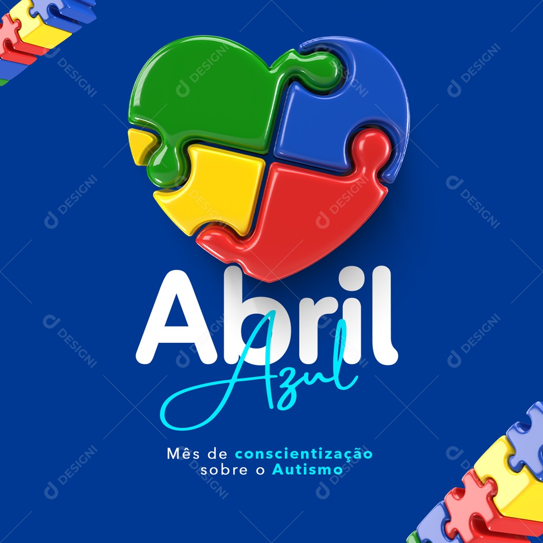 Social Media Abril Azul Mês De Conscientização Autismo PSD Editável