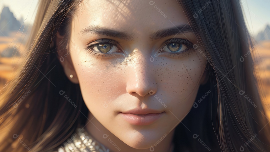 Imagem realista de linda mulher jovem.