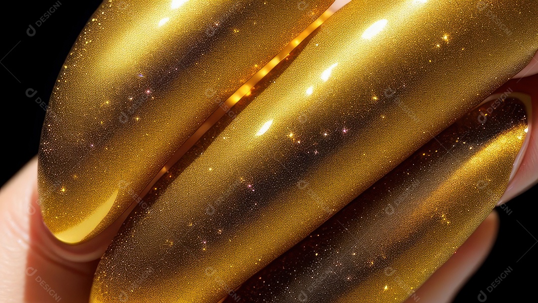 Formas abstratas douradas.