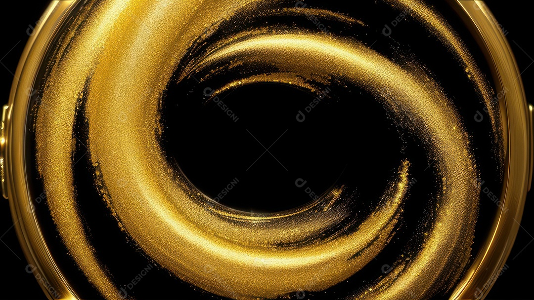 Formas abstratas douradas.