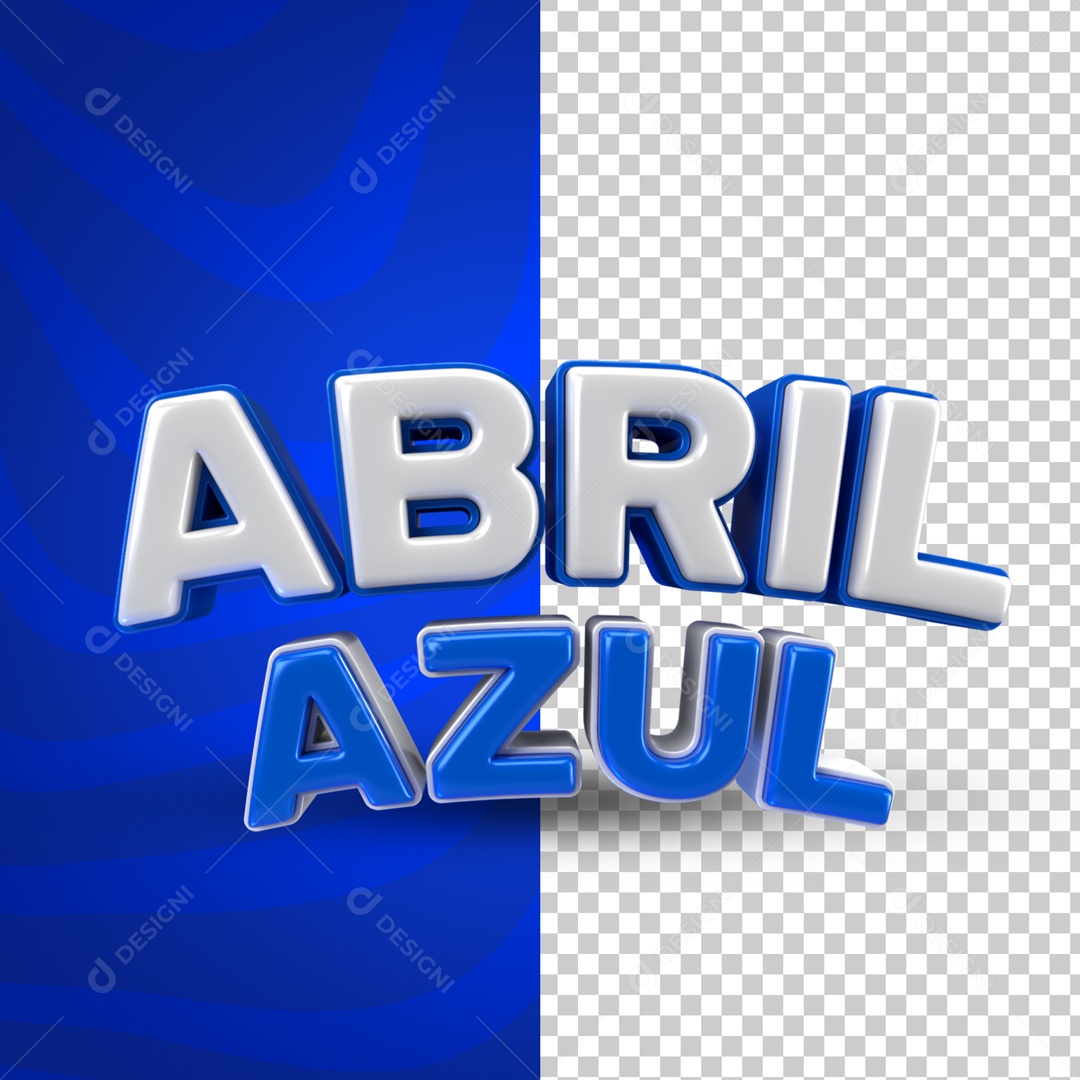 Texto  Abril Azul Mês De Conscientização Autismo PSD Editável