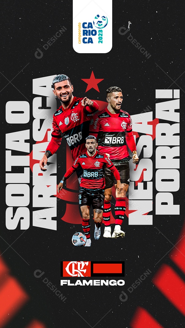 Flyer Futebol Flamengo Jogador Arrascaeta Story Social Media PSD Editável