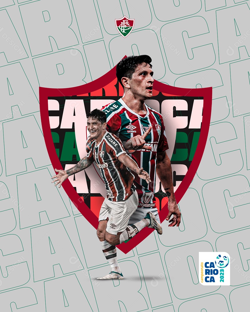 Flyer Futebol Campeonato Carioca Fluminense Social Media PSD Editável