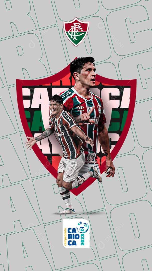Flyer Futebol Campeonato Carioca Fluminense Story Social Media PSD Editável
