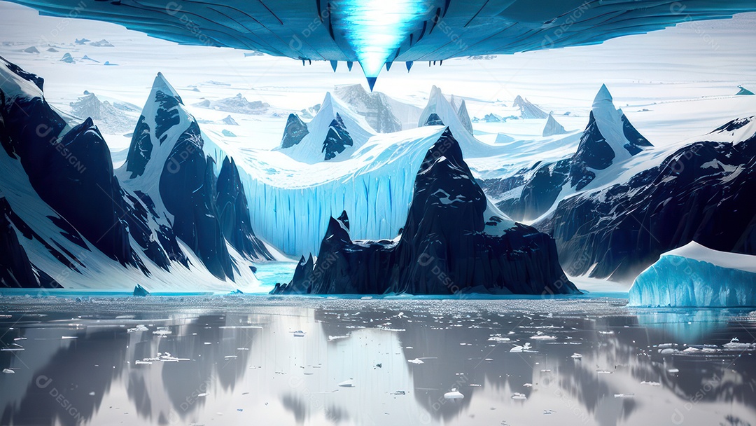 imagem realista de montanhas.