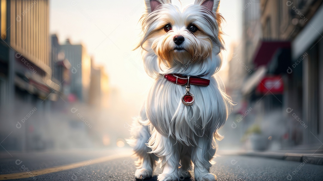 Retrato realista de cachorro.