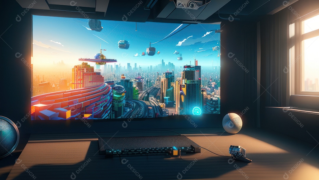 Cômodo decorada de um apartamento.