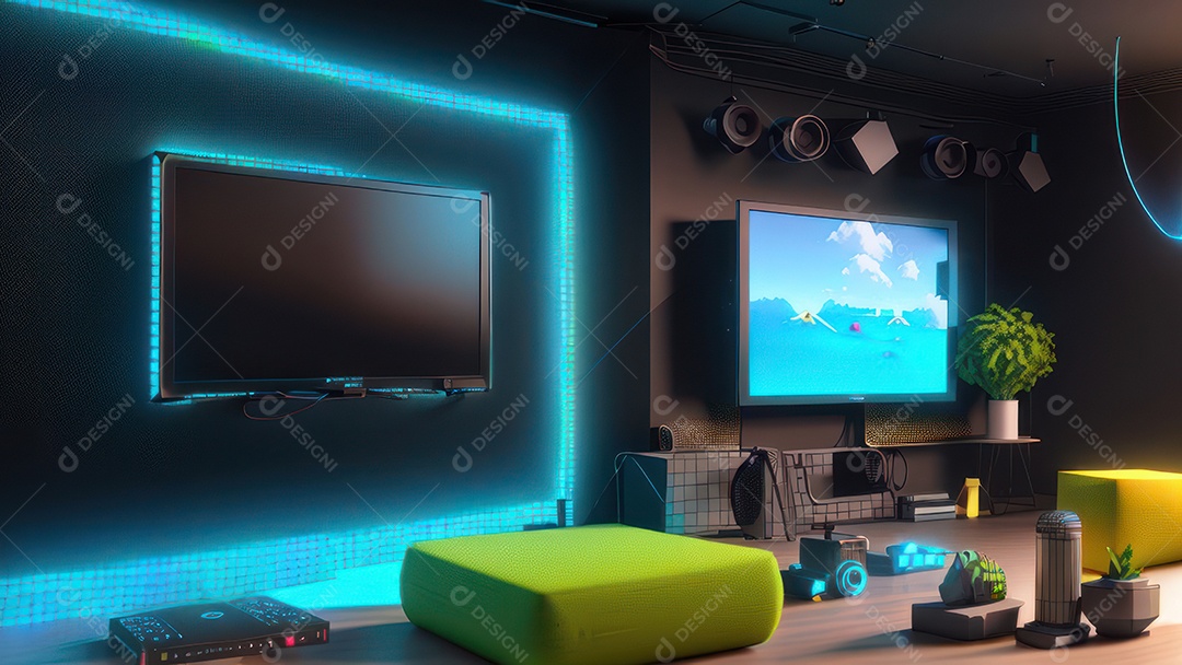 Cômodo decorada de um apartamento.