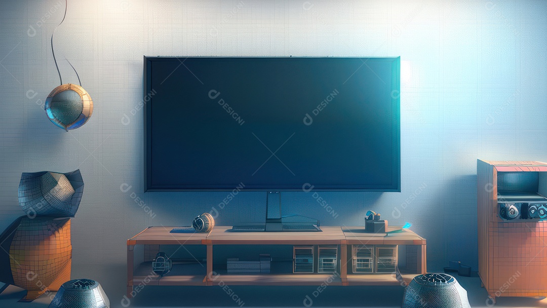 Cômodo decorada de um apartamento.