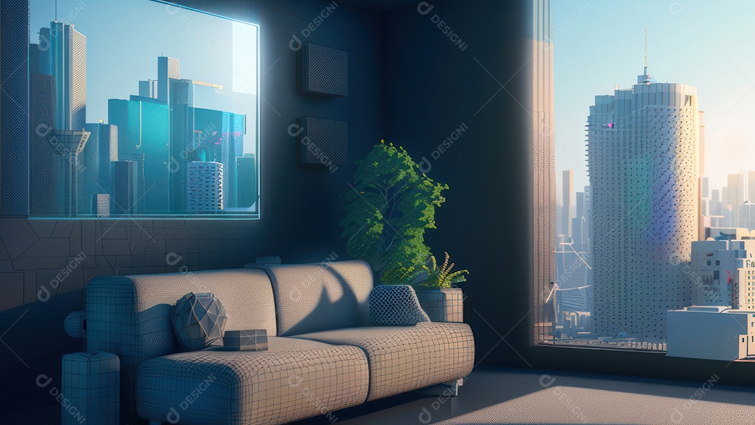 Cômodo decorada de um apartamento.