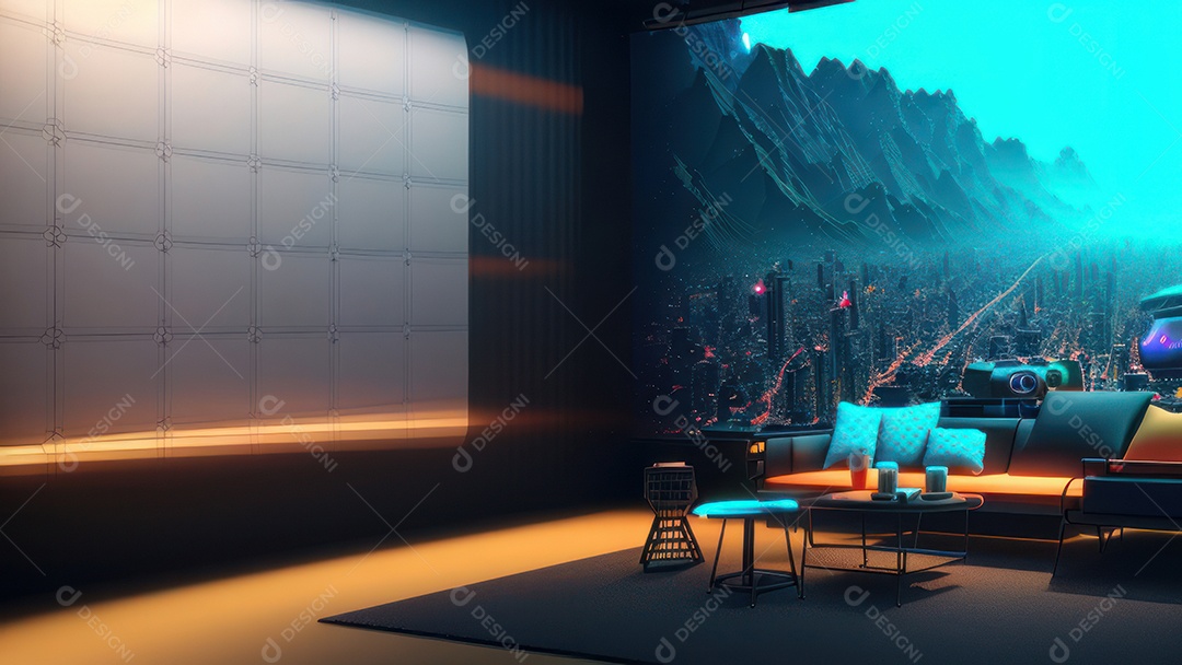 Cômodo decorada de um apartamento.