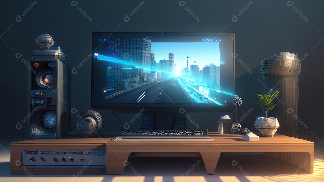 Cômodo decorada de um apartamento.