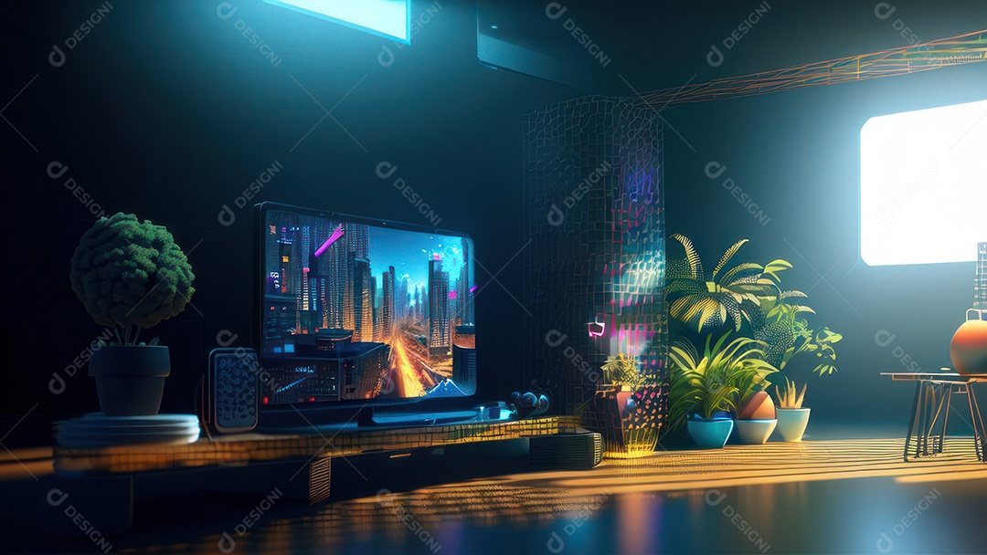 Cômodo decorada de um apartamento.