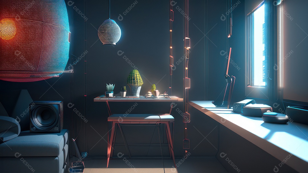 Cômodo decorada de um apartamento.