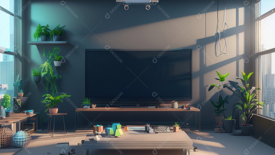 Cômodo decorada de um apartamento.