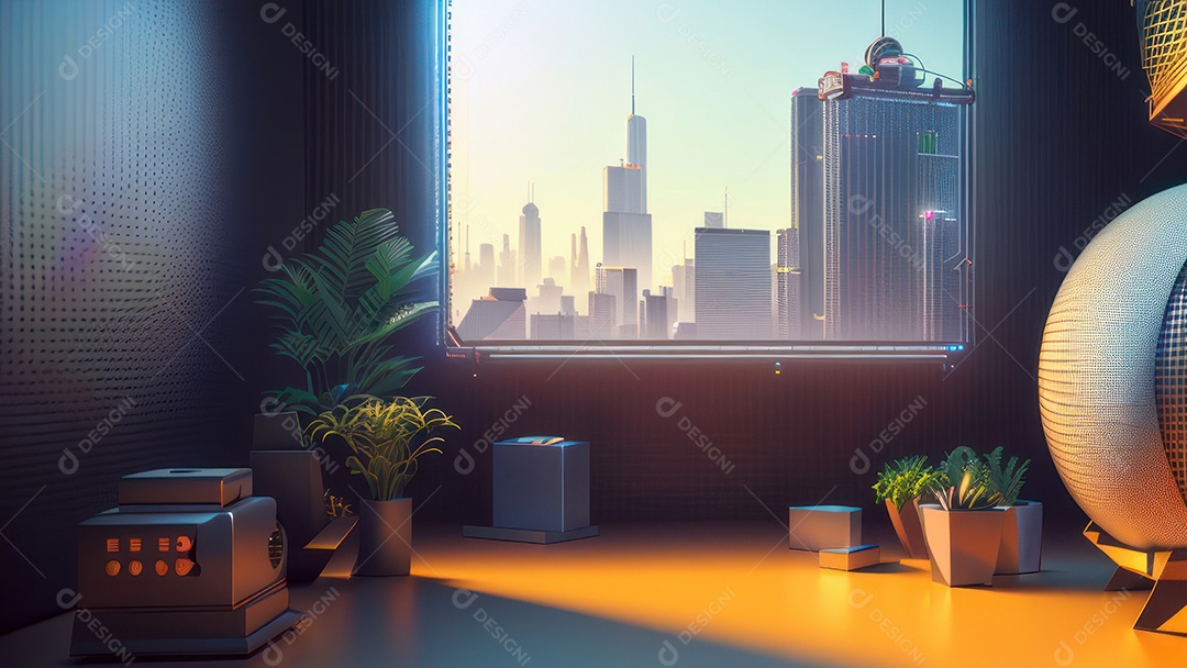 Cômodo decorada de um apartamento.